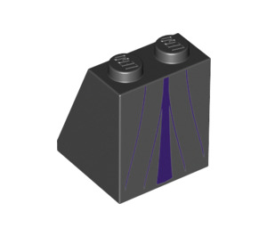 LEGO Black Slope 2 x 2 x 2 (65°) with Purple Robes with Bottom Tube (3678 / 25932)
