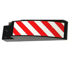 LEGO Black Slope 2 x 2 x 8 Curved with Red and White Danger Stripes right Sticker (41766)