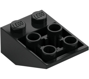 LEGO Zwart Helling 2 x 3 (25°) Omgekeerd met verbindingen tussen noppen (2752 / 3747)