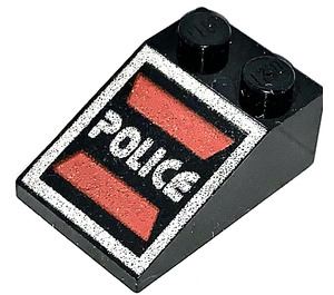 LEGO Černá Sklon 2 x 3 (25°) s Vesmír Policie I s drsným povrchem (3298)