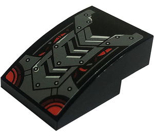 LEGO Black Slope 2 x 3 Curved with Armor, Rivets Sticker (24309)
