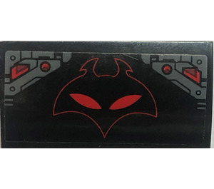 LEGO Black Slope 2 x 4 Curved with Armor Plates and Red Manta Head Sticker with Bottom Tubes (88930)