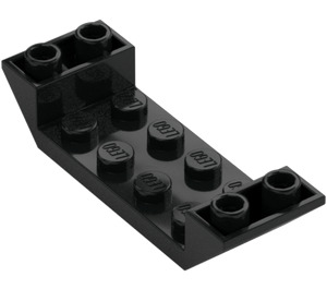 LEGO Svart Backe 2 x 6 (45°) Dubbel Omvänd med Open Centrum (22889)