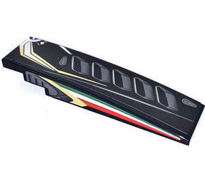LEGO Black Slope 2 x 8 Curved with Air Vent Left Sticker (42918)