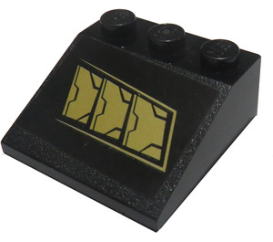 LEGO Black Slope 3 x 3 (25°) with 3 Gold Metal Plates Pattern Model Right Side Sticker (4161)