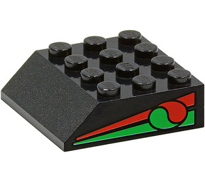 LEGO Noir Pente 4 x 4 (45°) avec Octan logo (30182)