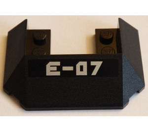 LEGO Noir Pente 4 x 6 avec Coupé avec Argent 'E-07' Autocollant (13269)