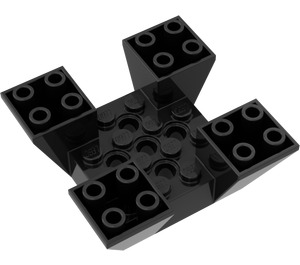 LEGO Black Slope 6 x 6 x 2 (65°) Inverted Quadruple (30373)