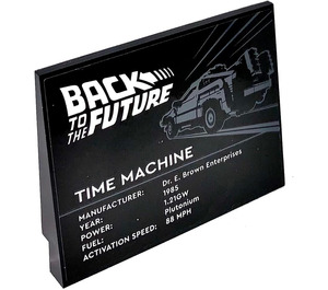 LEGO Black Slope 6 x 8 (10°) with BACK TO THE FUTURE TIME MACHINE Sticker (4515)