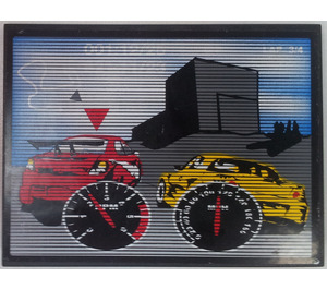 LEGO Black Slope 6 x 8 (10°) with Car Game Screen Sticker (3292 / 4515)