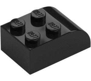 LEGO Zwart Helling Steen 2 x 3 met Gebogen bovenkant (6215)