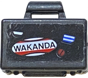 LEGO Black Small Suitcase with WAKANDA Sticker (4449)
