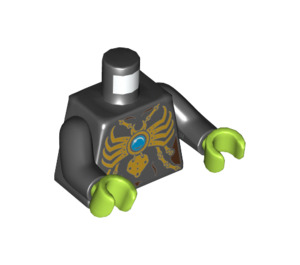 LEGO Zwart Spinlyn Minifiguur Torso (973 / 76382)