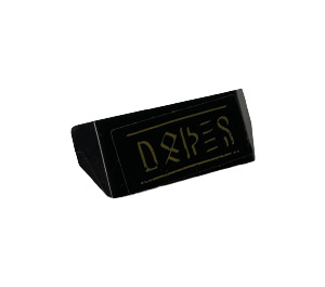 LEGO Black Spoiler with Handle with Gold Lines and Serpentine Logogram Pattern 3 Sticker (98834)