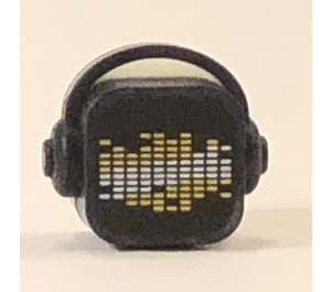LEGO Zwart Vierkant Hoofd met Headphones