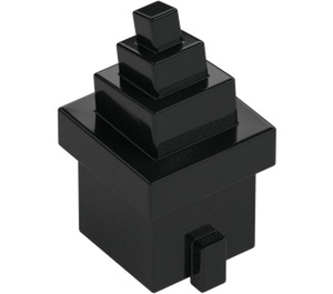 LEGO Svart Firkantet Hode med Nese med Witch Ansikt og Hatt (29272)