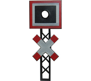 LEGO Black St. Andrews Cross For 12V Train Level Crossing with Hole for Light