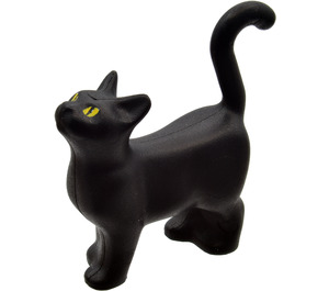 LEGO Negro Standing Gato con Largo Estrecha Cola con Amarillo Ojos (6175 / 83554)