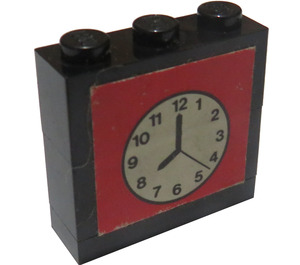 LEGO Black Stickered Assembly with Clock Sticker