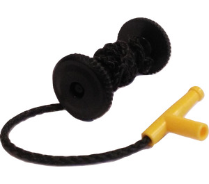 LEGO Schwarz String mit Schwarz Reel und Gelb Nozzle