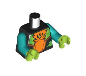 LEGO Svart Stunt Rider Minifigur Overkropp (973 / 76382)