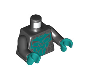 LEGO Black Stuntz Driver - Skull Torso Minifig Torso (973 / 76382)