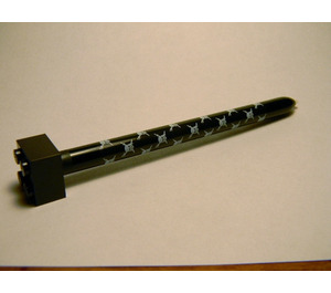 LEGO Black Stylus with Crossbones Pattern