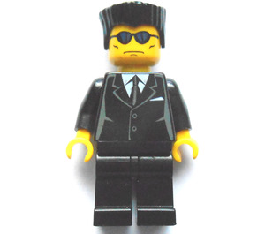 LEGO Noir Suit, Bleu Sunglasses, Plat Topped Cheveux Figurine