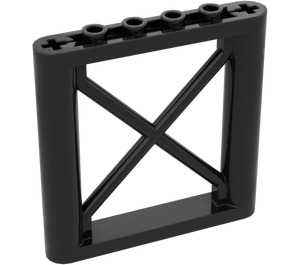 LEGO Black Support 1 x 6 x 5 Girder Rectangular (64448)