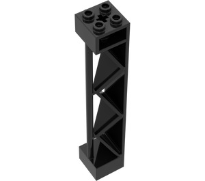 LEGO Schwarz Support 2 x 2 x 10 Träger Dreieckig Vertikal (Typ 2 - offene Seite oben, 1 Pfosten und 1 Paneel) (57893)