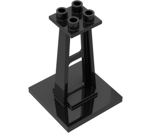 LEGO Zwart Support 4 x 4 x 5 Stanchion met hoge noppen (2680)