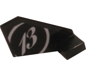 LEGO Black Tail 2 x 3 x 2 Fin with '13' (Right) Sticker (44661)