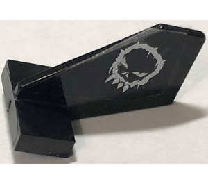 LEGO Black Tail 2 x 3 x 2 Fin with Space Police 3 Alien Skull Pattern on Both Sides Sticker (44661)