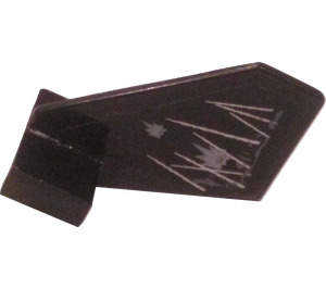 LEGO Black Tail 2 x 3 x 2 Fin with White Damage and Bullet Holes (Left Side) Sticker (44661)