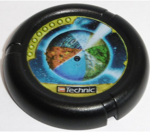LEGO Black Technic Bionicle Weapon Throwing Disc with Planet (32171)