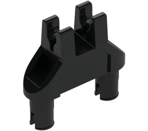 LEGO Black Technic Connector 3 x 1 x 3 with Two Pins and Two Clips (19159 / 47994)