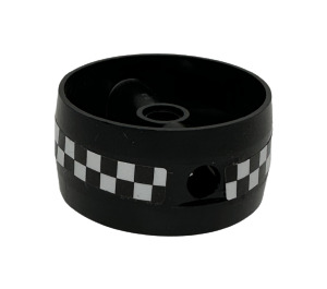 LEGO Black Technic Cylinder with Center Bar with Checkered Pattern (Both Sides) Sticker (41531)