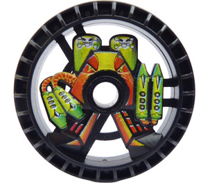 LEGO Zwart Technic Disk 5 x 5 met Krab met Toxic (32357)