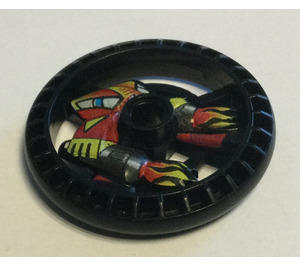 LEGO Zwart Technic Disk 5 x 5 met Vlam (32358)