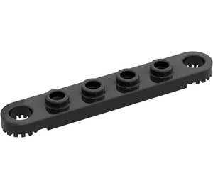 LEGO Black Technic Plate 1 x 6 with Holes (4262)