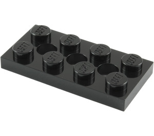LEGO Schwarz Technic Platte 2 x 4 mit Löcher (3709)