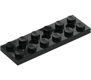 LEGO Zwart Technic Plaat 2 x 6 met Gaten (32001)