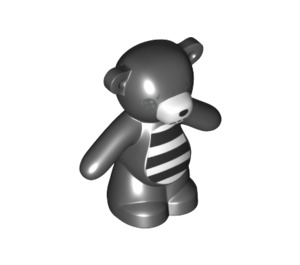 LEGO Noir Teddy Bear avec Noir et blanc Rayures (18328 / 98382)