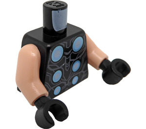 LEGO Svart Thor med Svart Drakt og Lys Hud Armer Minifigur Overkropp (973 / 76382)