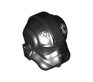 LEGO Schwarz TIE Fighter Pilot Helm mit Zwei Logos und Mouth Dots (87556 / 100518)