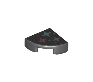 LEGO Black Tile 1 x 1 Quarter Circle with Stars (25269 / 49611)