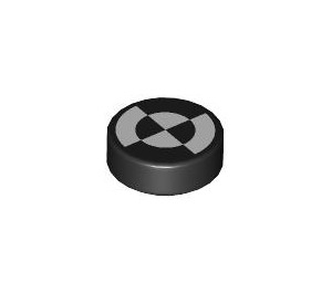 LEGO Black Tile 1 x 1 Round with Black and White Locator (35380 / 102256)