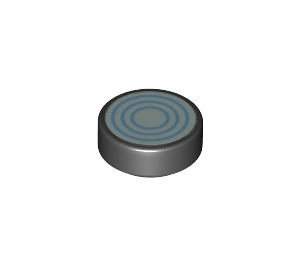 LEGO Schwarz Fliese 1 x 1 Rund mit Blau Circles (Toady Lens) (35380 / 94686)