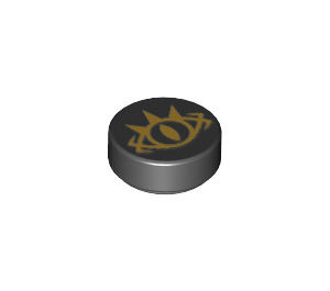 LEGO Noir Tuile 1 x 1 Rond avec Gold Goblin Eye logo (31798 / 98138)