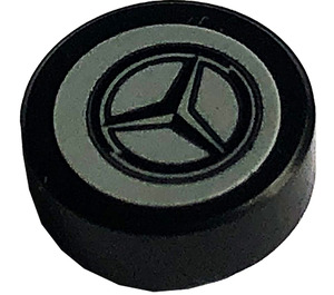 LEGO Noir Tuile 1 x 1 Rond avec logo Mercedes Autocollant (35380)